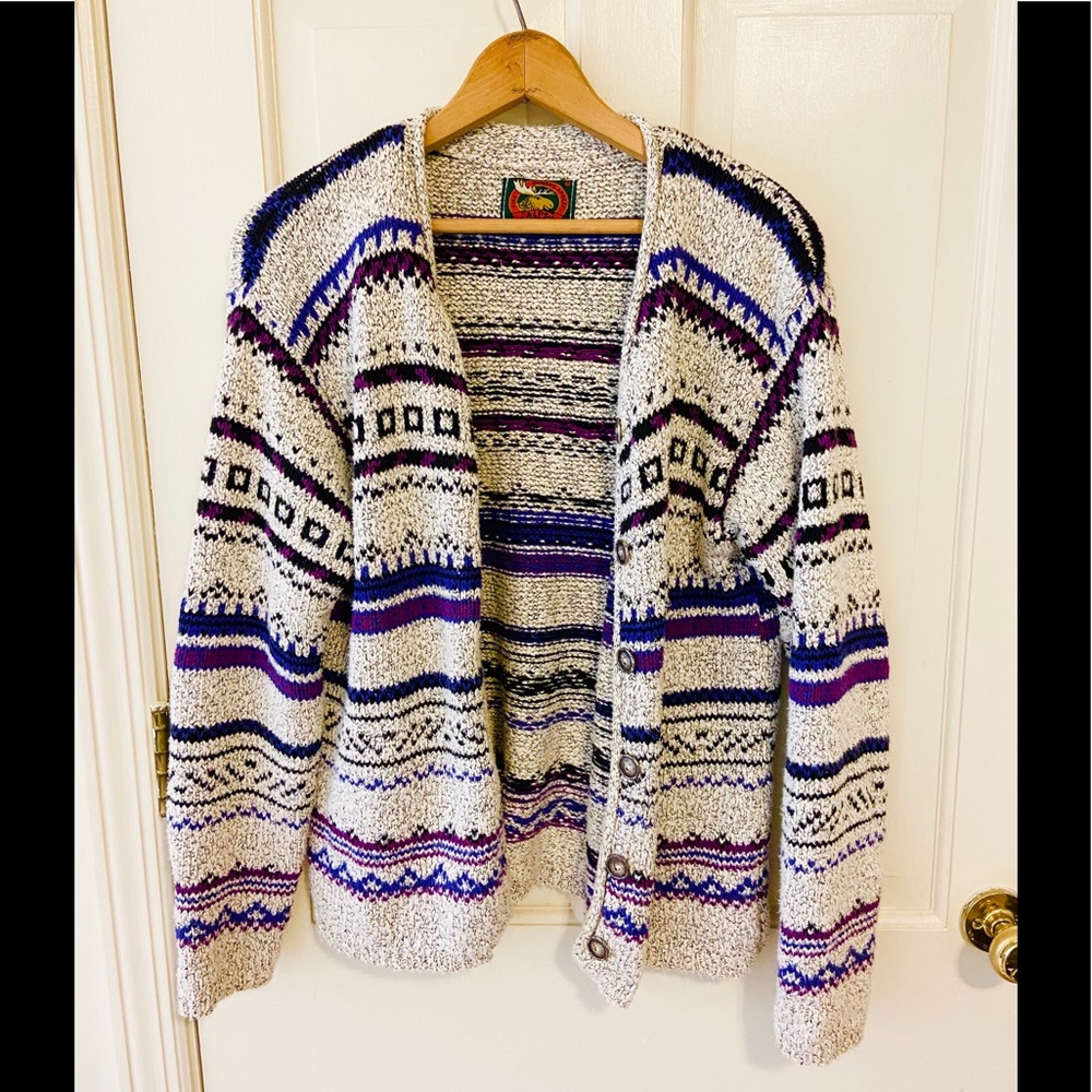 Vintage Alps knit button up grandpa cardigan